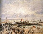 Cloudy pier Camille Pissarro